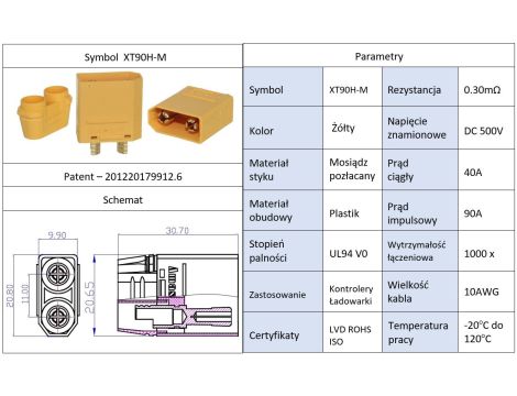 Amass XT90H-M connector - 3