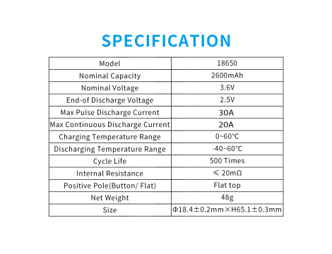 XTAR 18650-2600 2600mAh Li-ION - 11