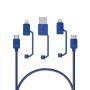 All in one Multiple USB Cable XTAR PDC-3 3A BLUE - 2