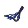 All in one Multiple USB Cable XTAR PDC-3 3A BLUE