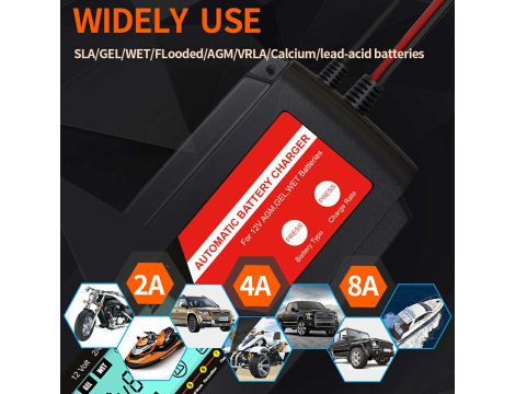 Battery Charger Everpower 12V 2/4/8A LCD - 8