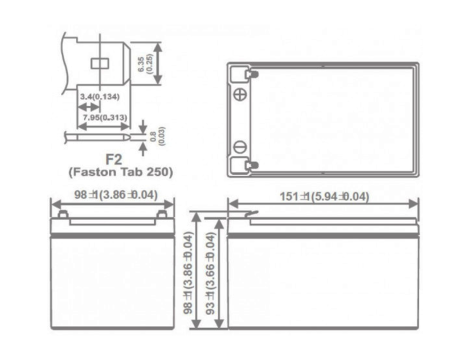 Akumulator żelowy 12V/12Ah MWP Pb - 2