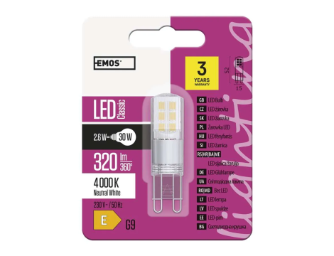 Bulb LED EMOS G9 2,6W  ZQ9534 320lm - 3