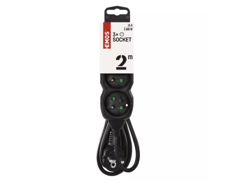 Extension cord 3G 2 M BLACK PC0312 - 2