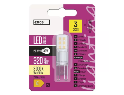 Bulb LED EMOS G9 2,6W  ZQ9533 - 3