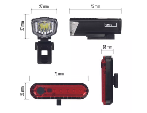 Zestaw EMOS P3923 90lm przód + tył - 5