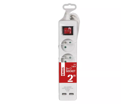 Extension Cord 3G 2m 2× USB P1312RU EMOS - 4