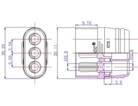 Amass MR60-M connector - 6