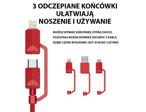 Przewód XTAR PDC-3 USB RED 3A 10Gbps - 17