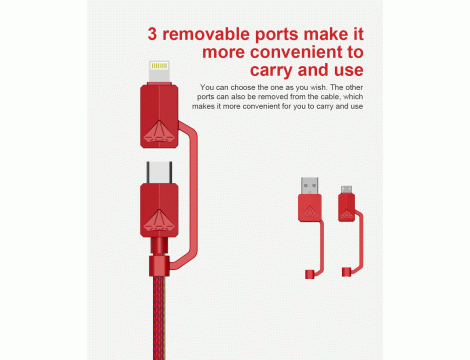 Przewód XTAR PDC-3 USB RED 3A 10Gbps - 7