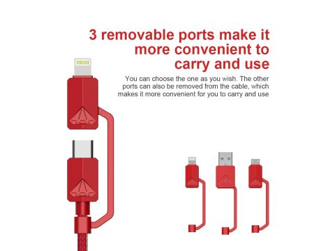 Przewód XTAR PDC-3 USB RED 3A 10Gbps - 9