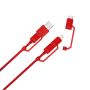 All in one Multiple USB Cable XTAR PDC-3 3A RED - 3