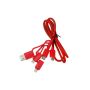 All in one Multiple USB Cable XTAR PDC-3 3A RED