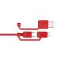 All in one Multiple USB Cable XTAR PDC-3 3A RED - 4