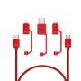 All in one Multiple USB Cable XTAR PDC-3 3A RED - 2