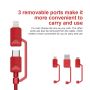 All in one Multiple USB Cable XTAR PDC-3 3A RED - 9