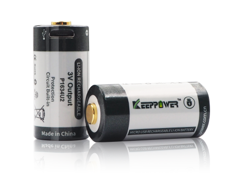 KEEPPOWER ICR16340-100PCM 1000mAh Li-ION m-USB