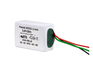 Battery pack Li-ION 103450 3.6V 2.0Ah 1S2P