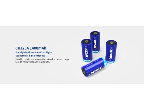 Lithium battery CR123A 3V 1400mAh XTAR - 3