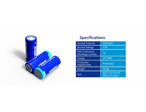 XTAR 26650-520PCM 5200mAh Li-ION - 8