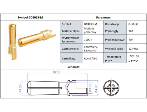 Wtyk bananowy Amass GC4013-M - 4