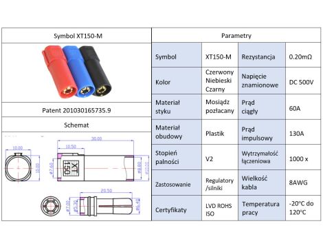 Amass XT150-M CPL connector. Male 60/130A - 9