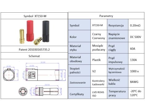 Amass XT150-M CPL connector. Male 60/130A - 7