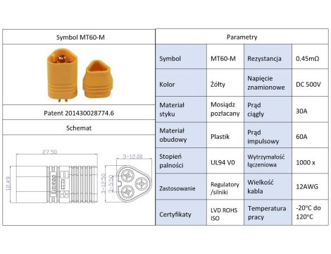 Złącze Amass MT60-M - 4