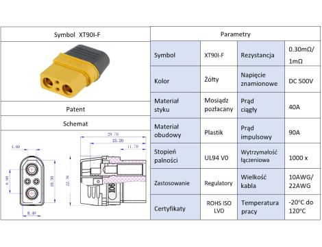 Amass XT90I-F female connector with caps - 5