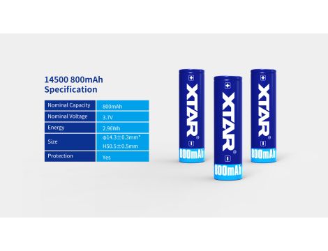 XTAR 14500-80PCM 800mAh Li-ION - 6