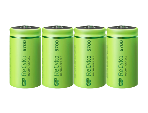 4 x GP Recyko New R20/D 5700mAh Series