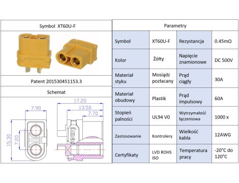 Amass XT60U-F connector - 3