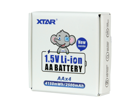 XTAR 14500-1.5V 4150mWh Li-ION AA BOX4 - 5