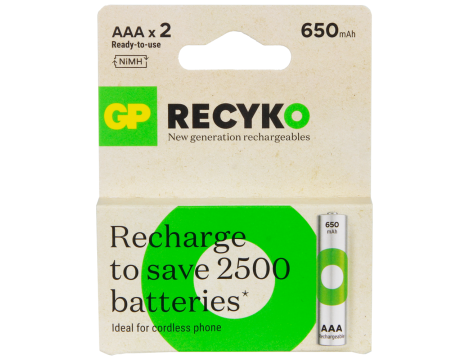 GP Recyko R03/AAA 650mAh 1,2V Ni-MH B2