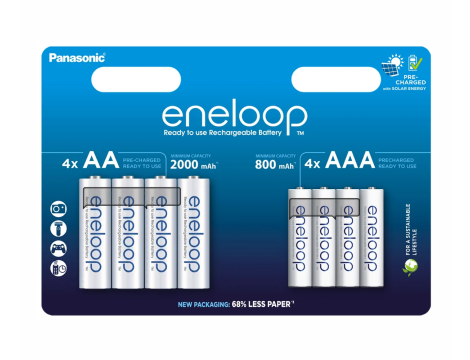 Rechargeable Panasonic Eneloop 4xR3 4xR6