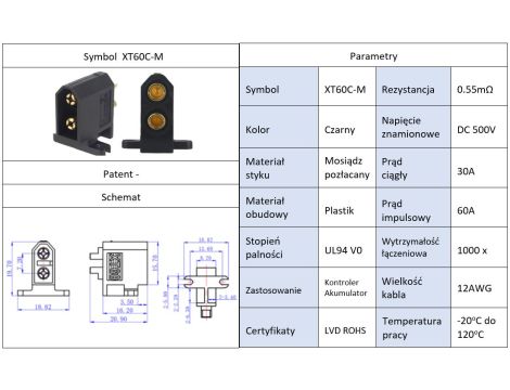 Amass XT60C-M connector - 5