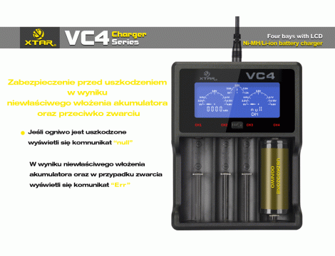 Ładowarka XTAR VC4 18650/32650 - 20