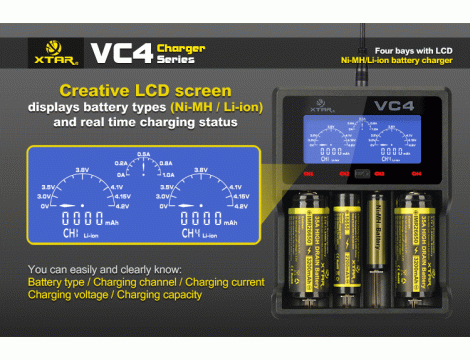 Charger XTAR VC4 for 18650/32650 USB - 22