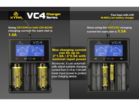 Charger XTAR VC4 for 18650/32650 USB - 26