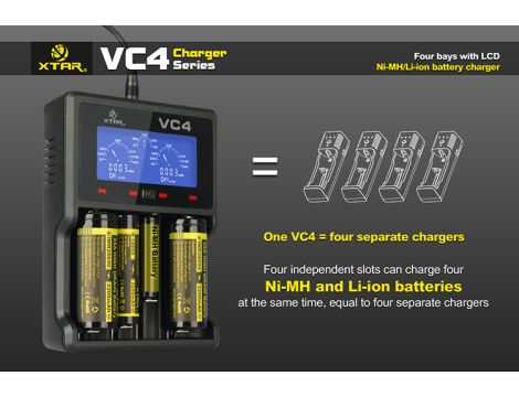 Charger XTAR VC4 for 18650/32650 USB - 27