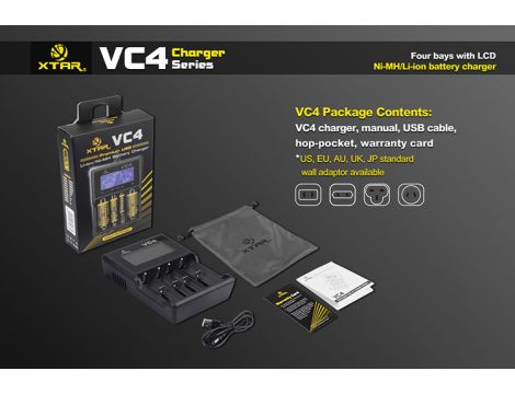 Charger XTAR VC4 for 18650/32650 USB - 30