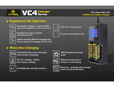 Charger XTAR VC4 for 18650/32650 USB - 33