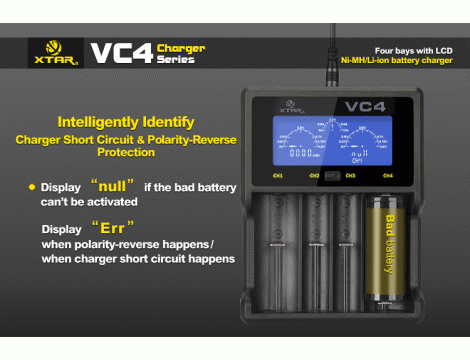 Charger XTAR VC4 for 18650/32650 USB - 34