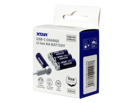 XTAR 14500-1.5V 4100mWh Li-ION AA B4
