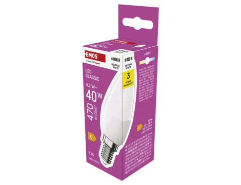 Żarówka EMOS świeczka LED E14 4,2W - 3