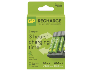 Battery charger GP B441+ 2× AA 2100mAh+ 2× AAA