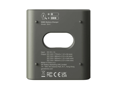 Battery charger GP B441+ 2× AA 2100mAh+ 2× AAA - 3