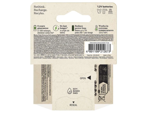 GP Recyko HR03/AAA 650mAh Series B4 1,2V - 3