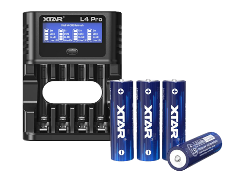 Zestaw XTAR: Ładowarka L4 PRO AA/AAA Li-ION 1,5V + Akumulatory XTAR 14500-1.5V 4150mWh