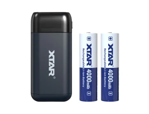 Zestaw XTAR: Ładowarka XTAR PB2SL BLACK + Akumulatory XTAR 18650-400PCM 4000mAh Li-ION
